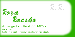 roza racsko business card